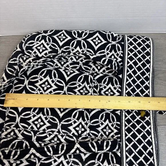 Vera Bradley Toggle Tote LARGE Shoulder Bag NIGHT & DAY 16 x 16 Black & White - Picture 8 of 11